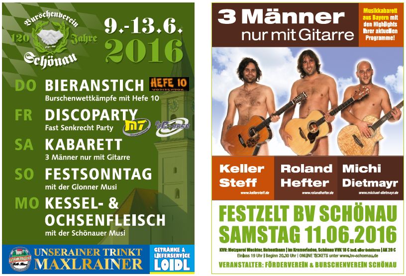 120-jähriges Gründungsfest – Kabarett: 3 Männer mit Gitarre